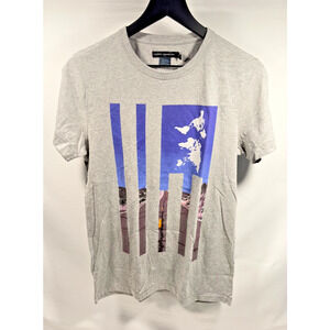 French Connection Flag Shirt - Highway USA - Marlon - Crew Neck Small Grey NEW